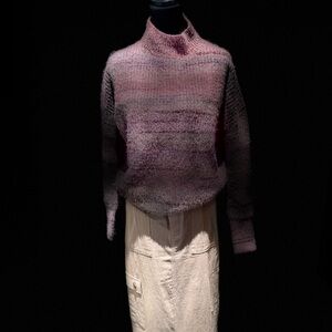 Christian Siriano Pink and Purple Turtleneck Sweater